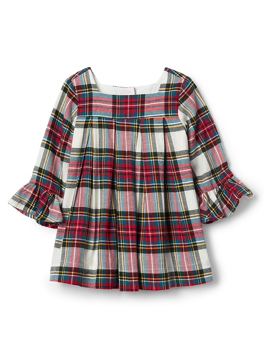 Image number 1 showing, Plaid flannel ruffle dress