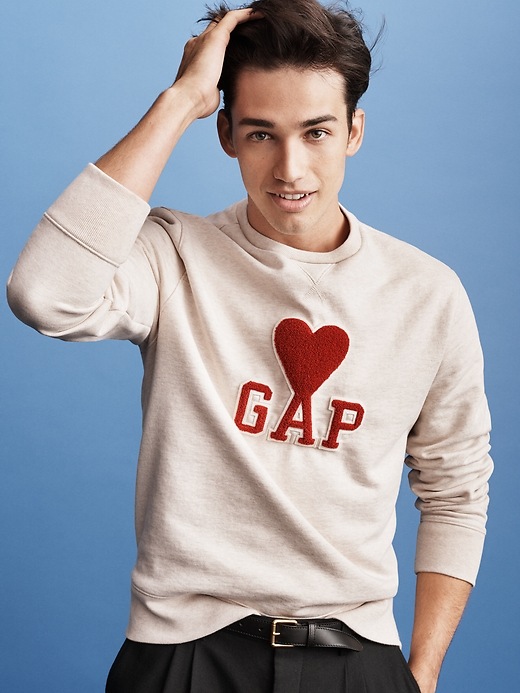 Image number 7 showing, Gap + GQ Ami logo heart sweatshirt