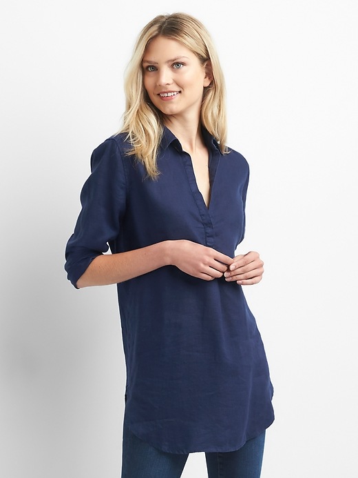 Image number 1 showing, Linen popover tunic