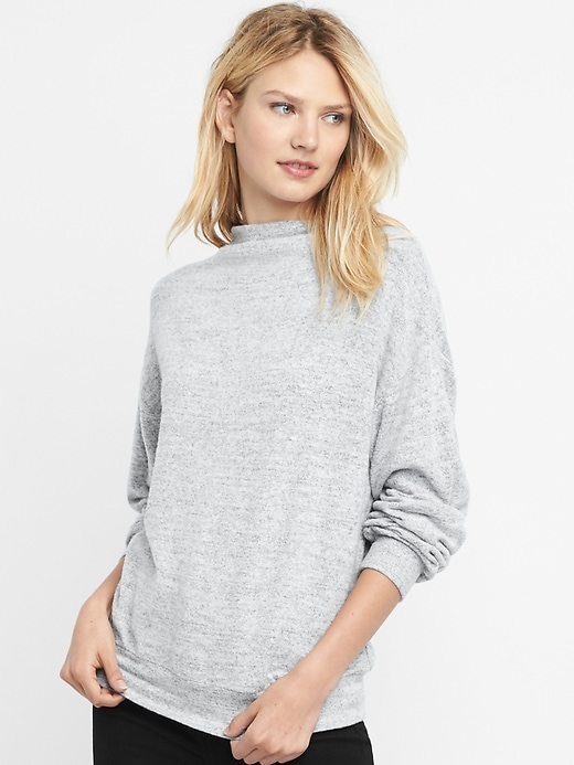 Image number 1 showing, Softspun funnel-neck sweater