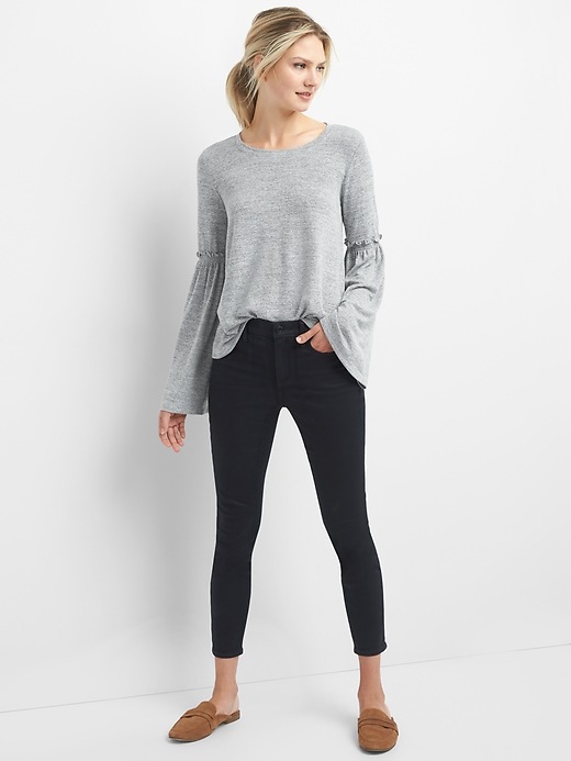 Image number 3 showing, Softspun bell-sleeve top