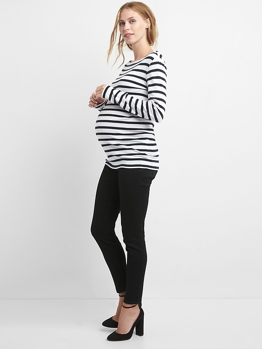 Image number 4 showing, Maternity Inset Panel True Skinny Jeans