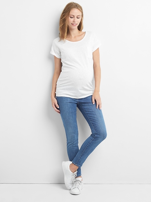 Image number 4 showing, Maternity Inset Panel True Skinny Jeans