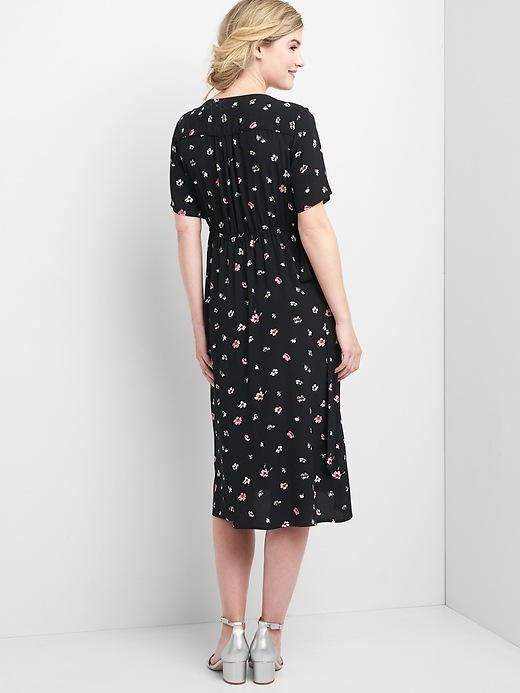 Image number 2 showing, Maternity floral midi wrap dress