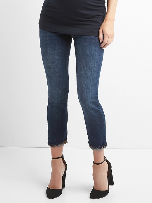 Image number 1 showing, Maternity Full Panel Girlfriend Jeans
