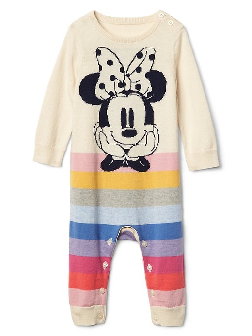 Image number 1 showing, babyGap &#124 Disney Baby Minnie Mouse crazy stripe sweater one-piece