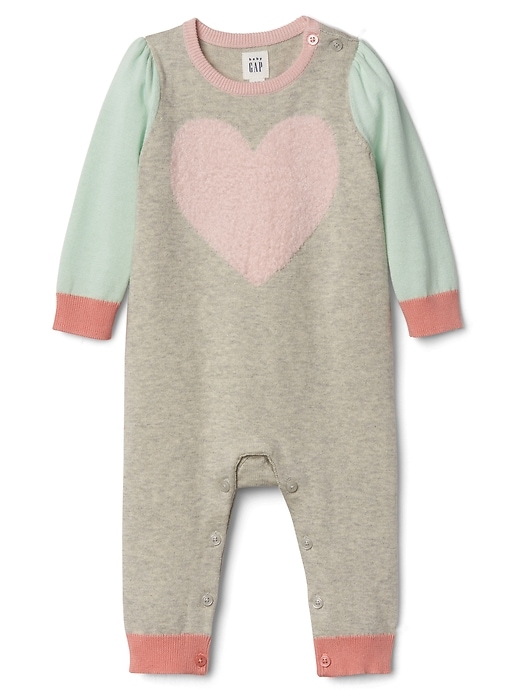Image number 1 showing, Cozy heart colorblock sweater one--piece