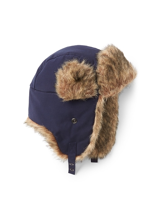 View large product image 1 of 1. Faux fur trapper hat