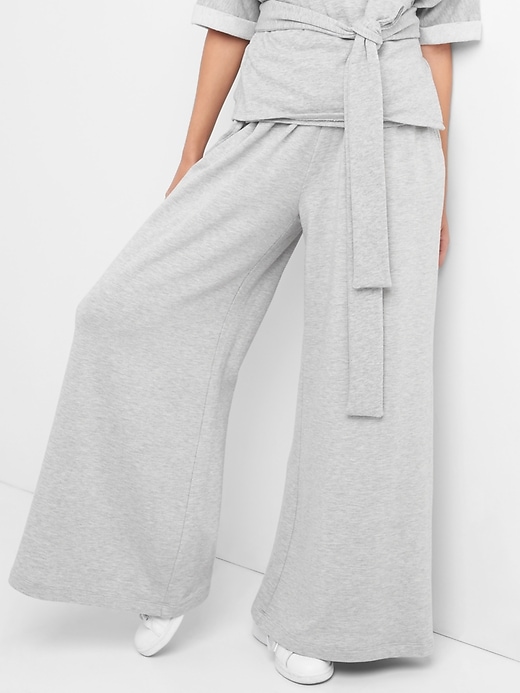 Image number 1 showing, Pleated wide-leg sweats