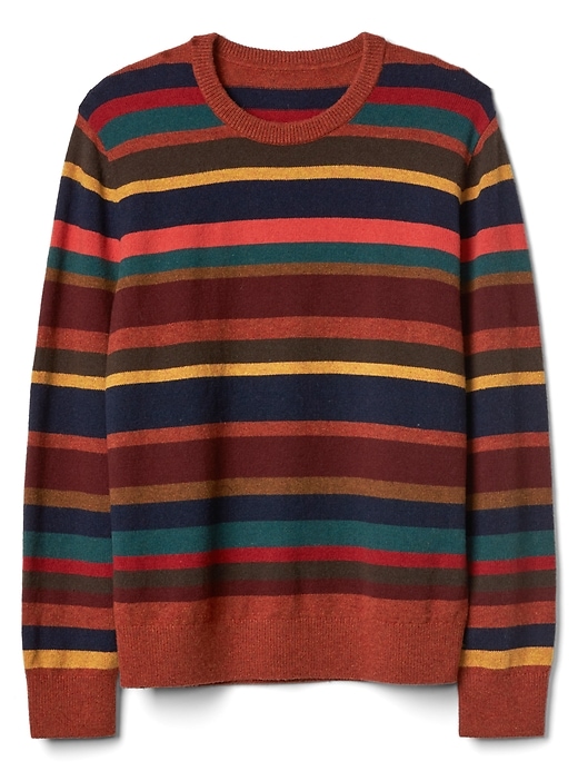 Image number 6 showing, Merino wool blend crazy stripe crewneck sweater