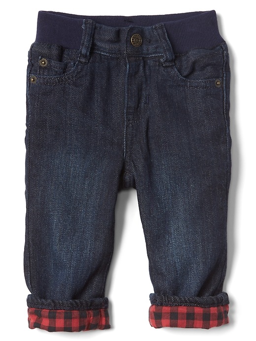 Image number 1 showing, My First Flannel-Lined Straight Jeans