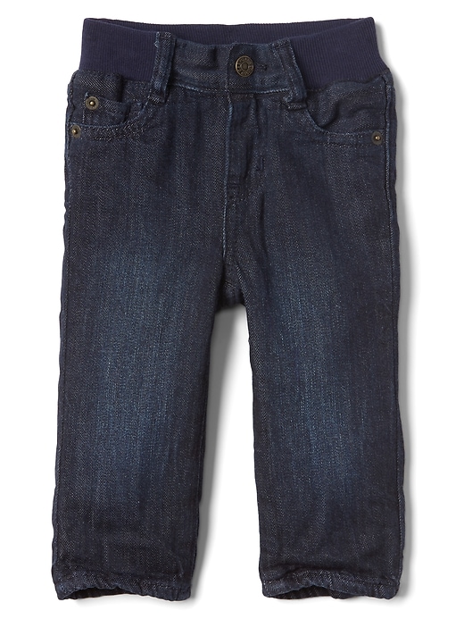 Image number 3 showing, My First Flannel-Lined Straight Jeans