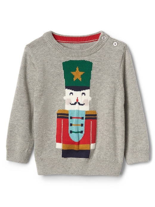 Intarsia nutcracker crewneck sweater Gap