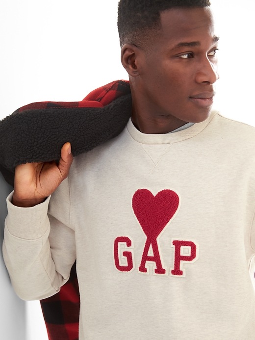 Image number 6 showing, Gap + GQ Ami logo heart sweatshirt