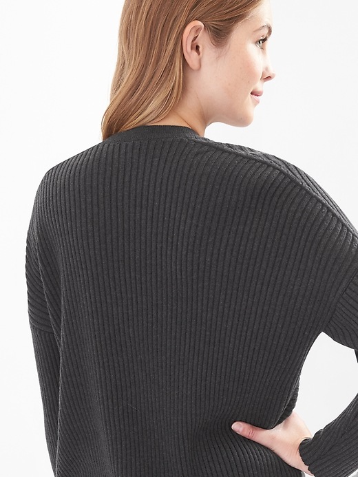 Image number 2 showing, Ribbed open front cardigan