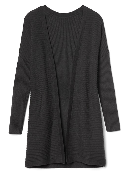 Image number 6 showing, Ribbed open front cardigan