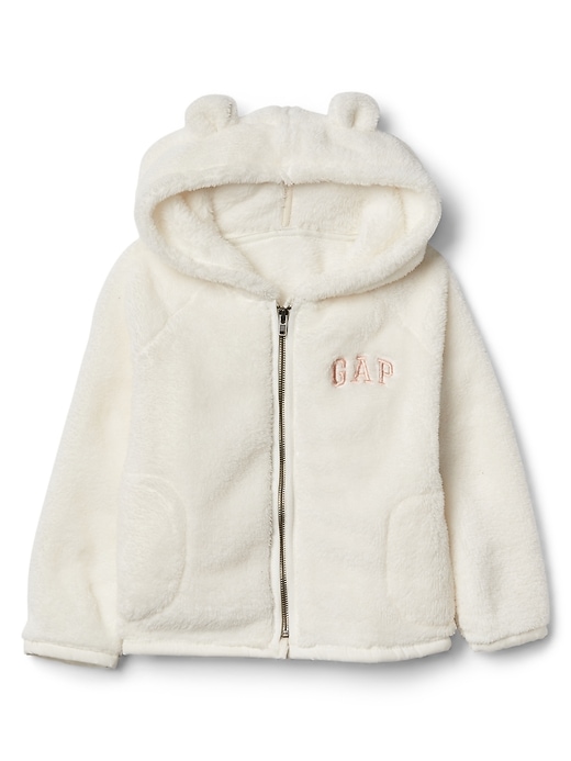 View large product image 1 of 1. Cozy logo bear zip hoodie