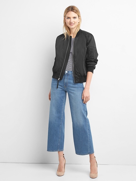 Image number 3 showing, High rise wide leg crop jeans