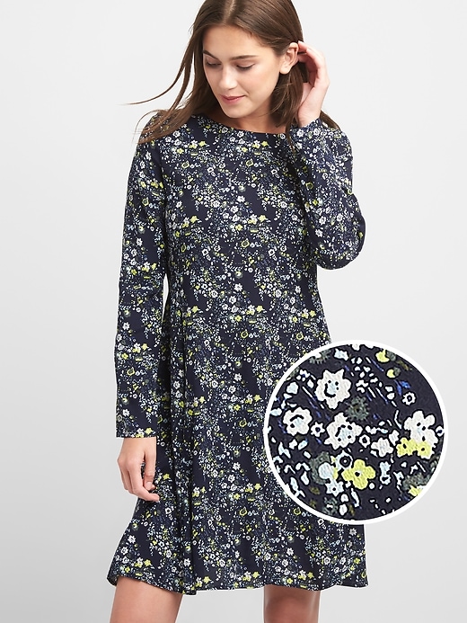 View large product image 1 of 1. Long sleeve swing dress