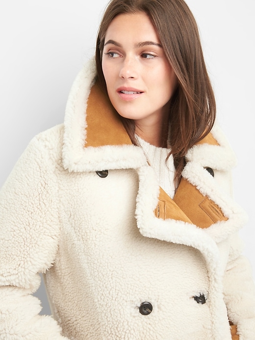 Image number 5 showing, Shearling suede coat