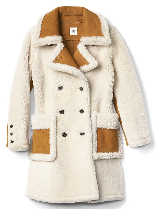 Image number 6 showing, Shearling suede coat