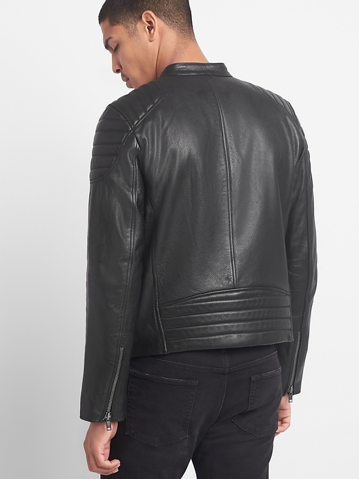 Image number 2 showing, Leather Biker Jacket