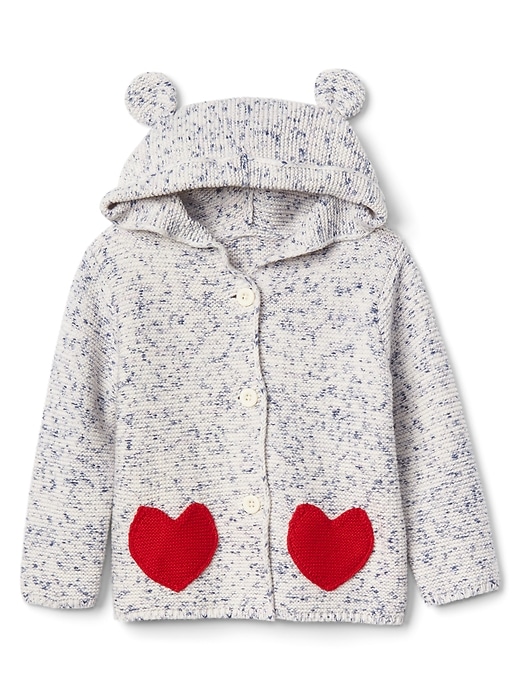 Image number 1 showing, Heart pocket bear hoodie