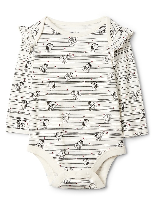 Image number 1 showing, babyGap &#124 Disney Dalmatian ruffle bodysuit