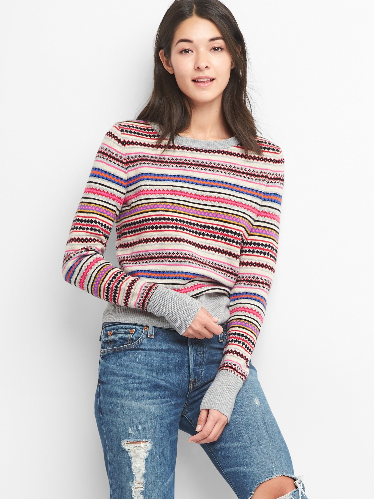 Fair isle crewneck sweater | Gap