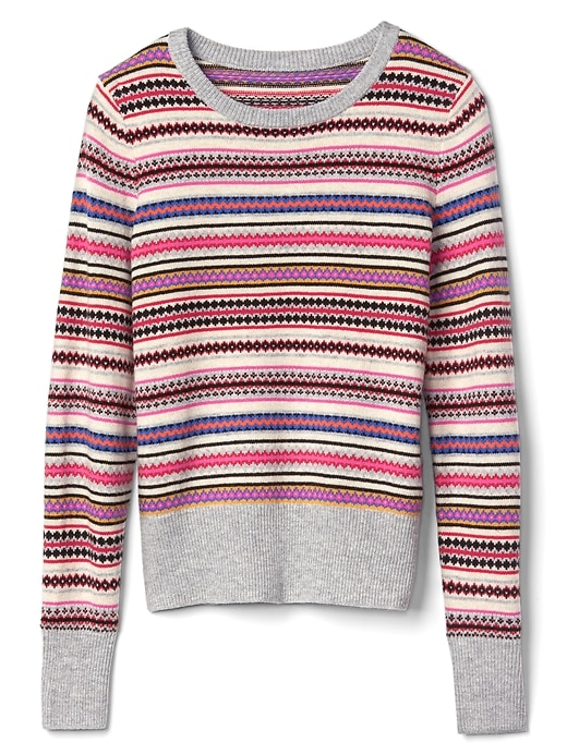 Image number 6 showing, Fair isle crewneck sweater
