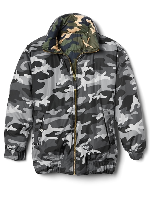 Image number 7 showing, Reversible camo puffer jacket