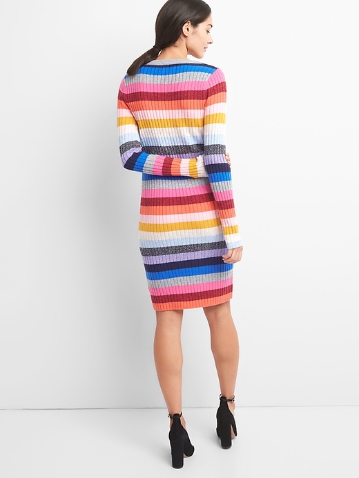 Image number 2 showing, Crazy stripe wool blend dress