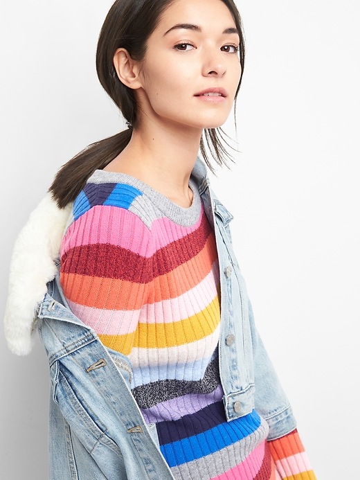 Image number 5 showing, Crazy stripe wool blend dress