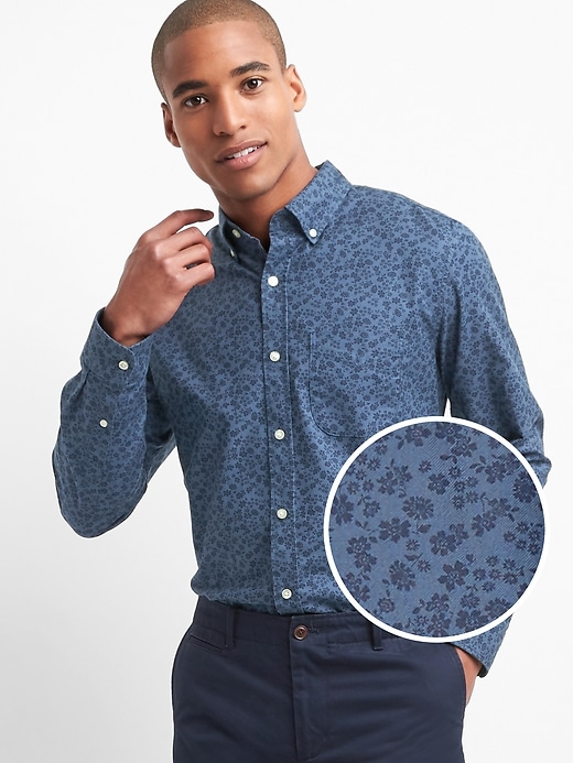 Image number 1 showing, Oxford print standard fit shirt