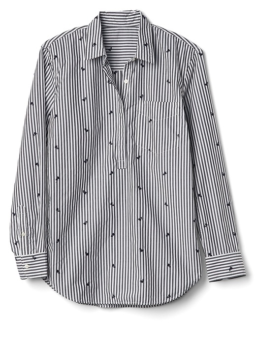 Image number 6 showing, Embroidered stripe popover boyfriend shirt