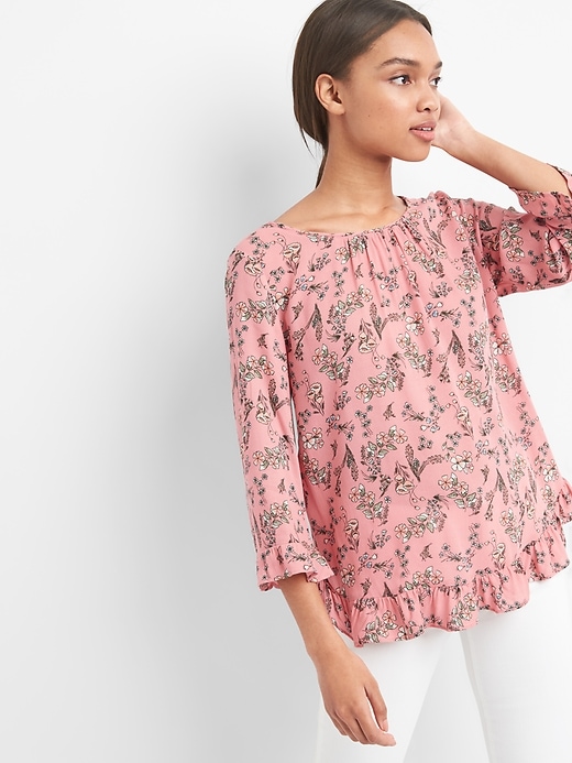 Image number 7 showing, Floral ruffle top