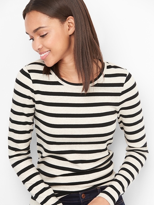 View large product image 1 of 1. Stripe modal crewneck tee