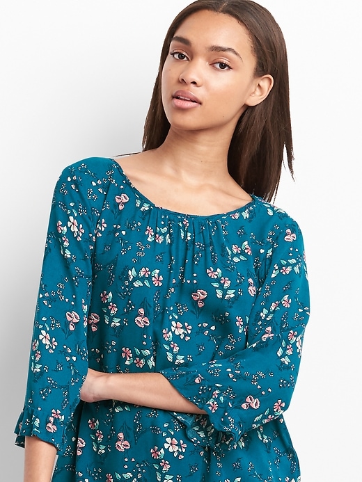 Image number 1 showing, Floral ruffle top