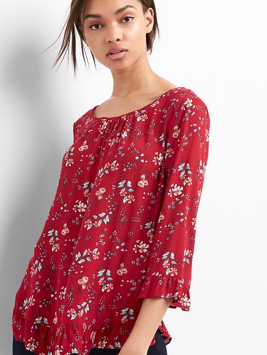 Image number 8 showing, Floral ruffle top