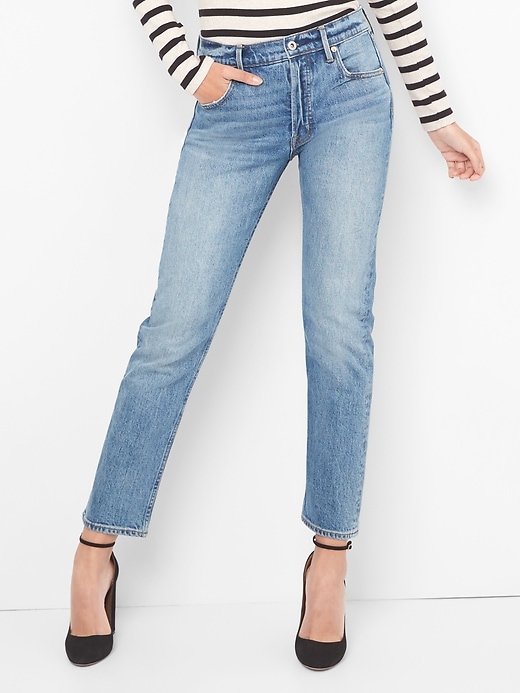 Image number 1 showing, Cone Denim&#174 High Rise Straight Jeans