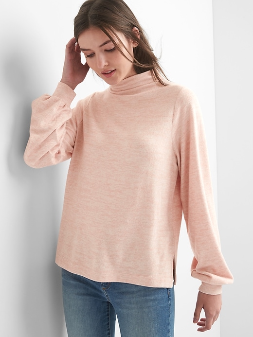 Image number 7 showing, Softspun funnel-neck sweater