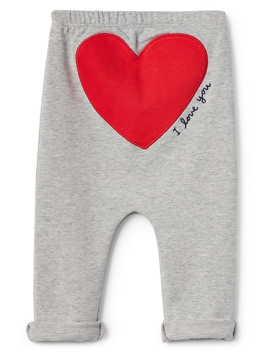 Image number 1 showing, Heart patch soft terry leggings