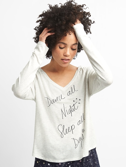 Image number 7 showing, Long Sleeve Sleep T-Shirt in Modal