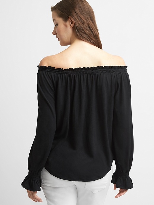 Image number 2 showing, Maternity Long Sleeve Off-The-Shoulder Top
