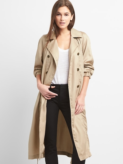 Image number 1 showing, TENCEL&#153 Drapey Trench Coat