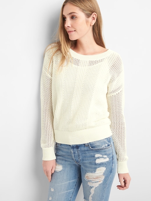 Image number 8 showing, Open-Stitch Pullover Sweater
