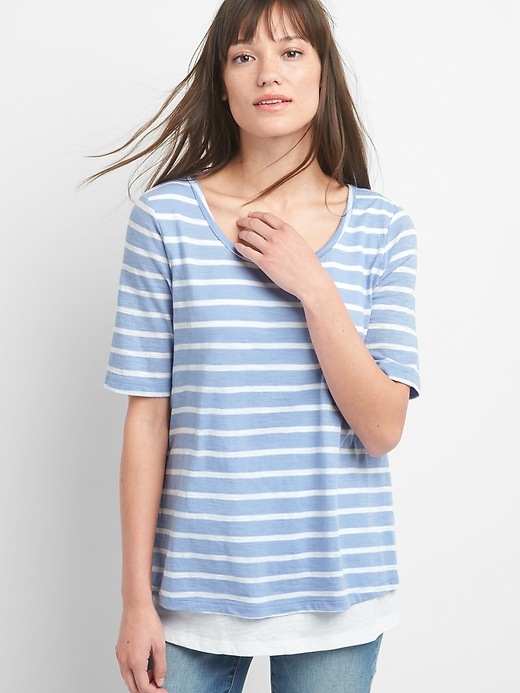 Image number 6 showing, Maternity Double-Layer Nursing T-Shirt