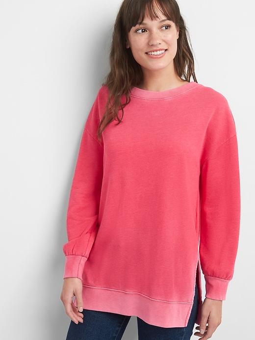 View large product image 1 of 1. Hi-lo fleece sweatshirt