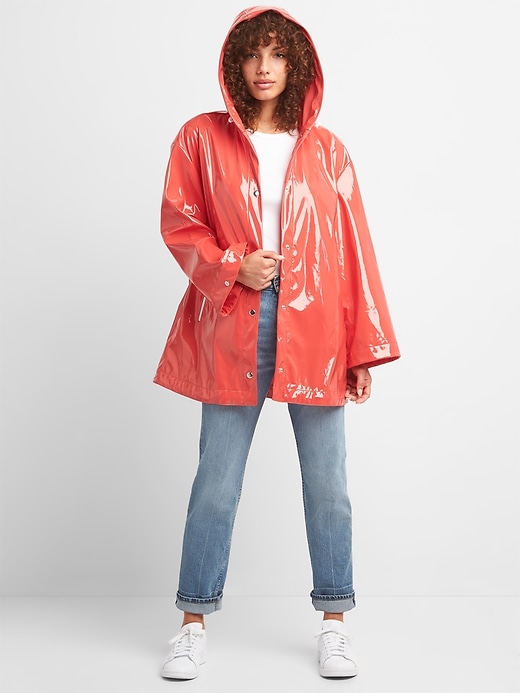 Image number 3 showing, Hooded High Gloss Rain Jacket