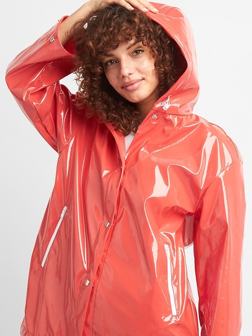 Image number 5 showing, Hooded High Gloss Rain Jacket